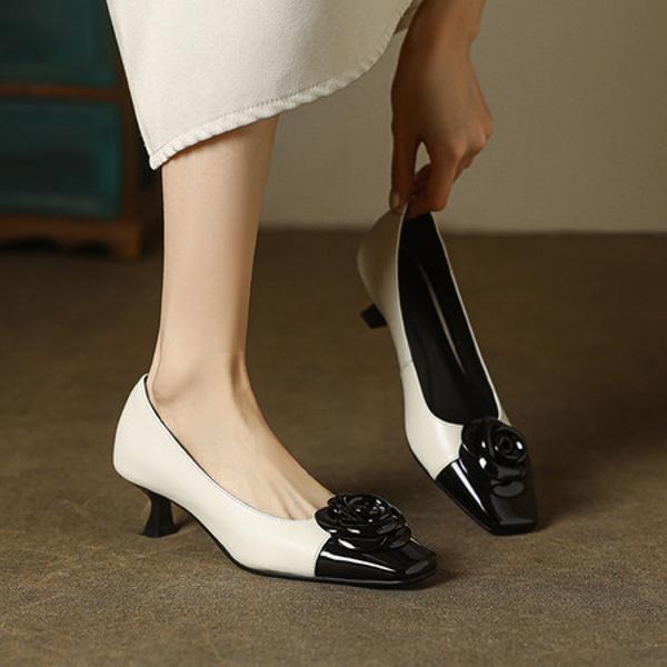 Handcrafted Luxury Leather Shoes for Elegant Women(E12300624-25)