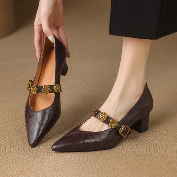 Handcrafted Luxury Leather Women's Shoes: Elegance in Every Detail(E123006Q42)