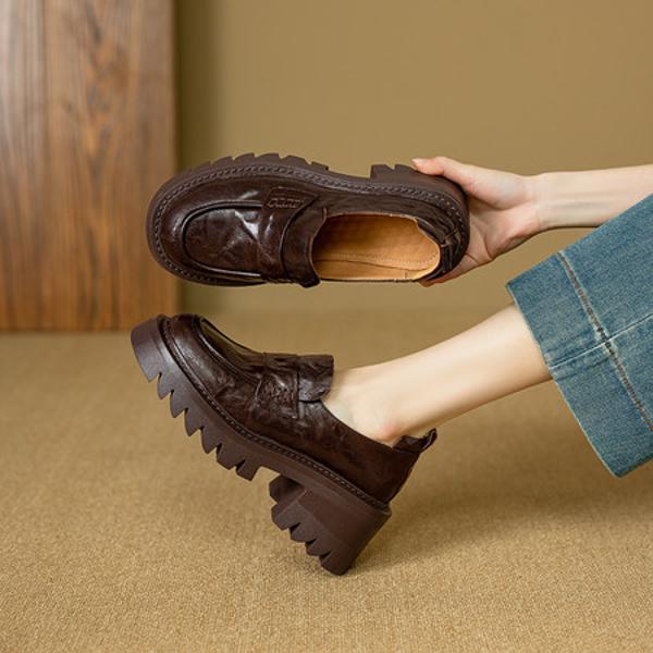 Luxury Handcrafted Leather Women's Shoes - Elegant Craftsmanship(E123006Q35)