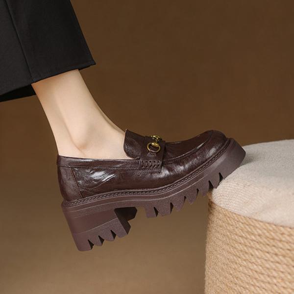 Crafted Luxury: Genuine Leather Handmade Women's Shoes(E123006Q44)