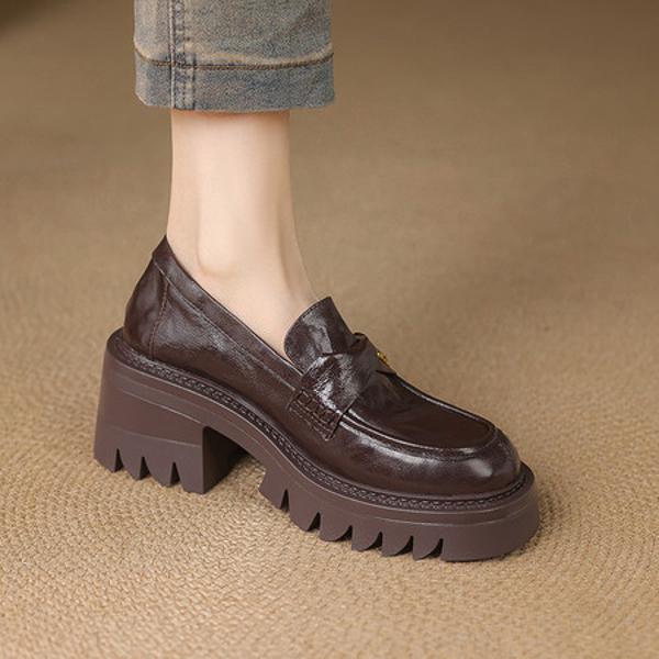 Elegant Handmade Leather Women's Shoes - Luxurious Craftsmanship(E123006Q45)