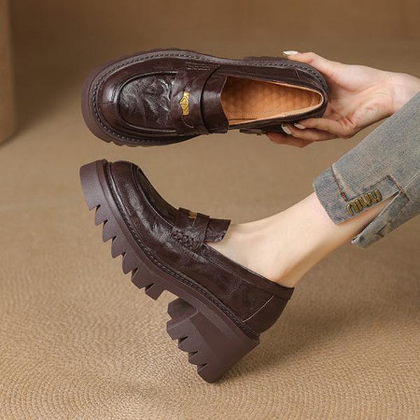 Exquisite Handcrafted Leather Women's Shoes for Elegant Living(E123006Q46)