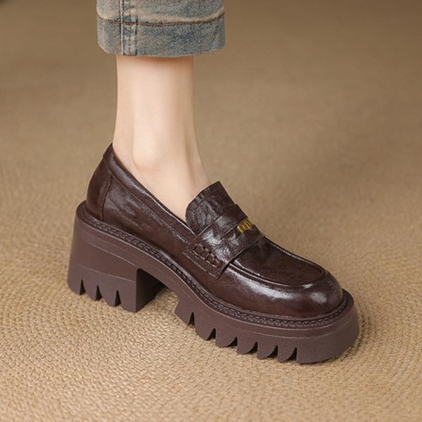 Exquisite Handcrafted Leather Women's Shoes for Elegant Living(E123006Q46)