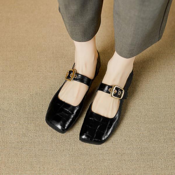 Luxurious Handcrafted Leather Women's Shoes with Elegance(E5or76801)