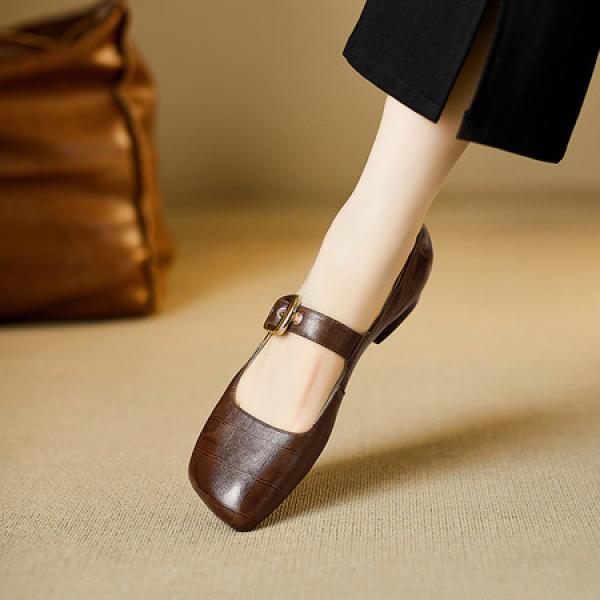 Luxurious Handcrafted Leather Women's Shoes with Elegance(E5or76801)