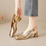 Exquisite Handcrafted Leather Heels for Elegant Women(E5or76887)