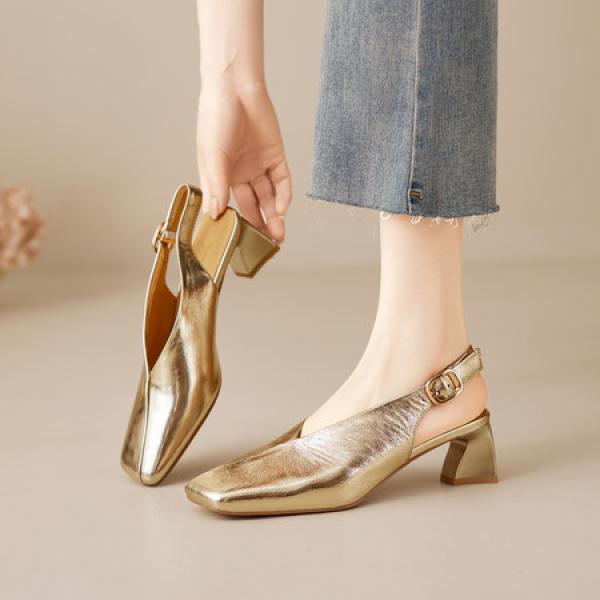 Exquisite Handcrafted Leather Heels for Elegant Women(E5or76887)