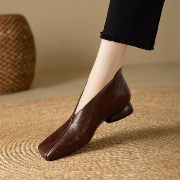 Luxurious Handmade Genuine Leather Women’s Shoes(E5or7A5870)