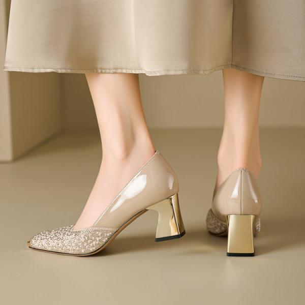 Luxurious Handmade Genuine Leather Women’s Shoes(E5or7758-1)