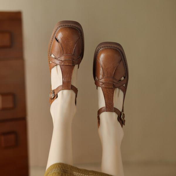 Handcrafted Genuine Leather Women's Shoes – Elegant Luxury Craftsmanship(E6haodianW1601)