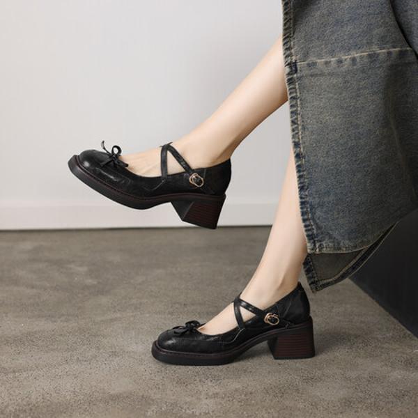 Elegantly Crafted Genuine Leather Handmade Women's Shoes(E6haodianYW100)