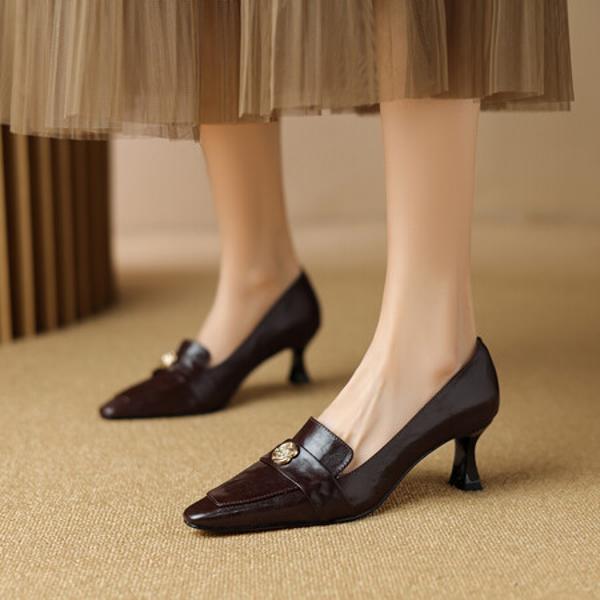 Handcrafted Leather Women's Shoes: Elegance Redefined(E6haodianY1008-1)