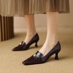 Handcrafted Luxurious Leather Women's Shoes: Superior Craftsmanship and Elegance(E6haodianAS1008)