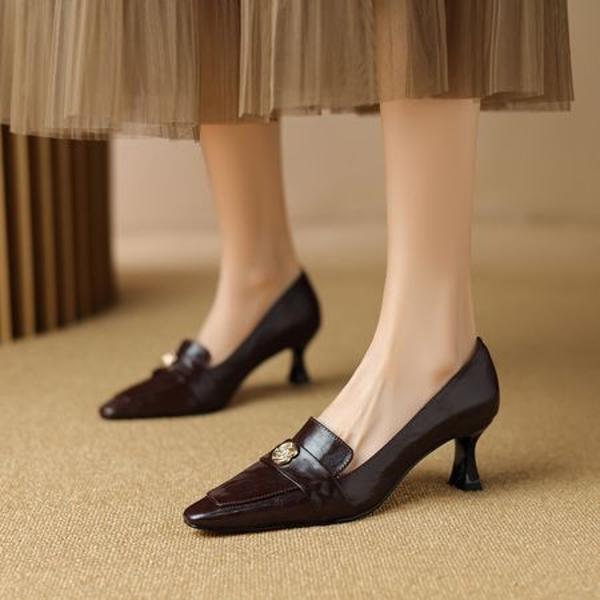 Handcrafted Luxurious Leather Women's Shoes: Superior Craftsmanship and Elegance(E6haodianAS1008)
