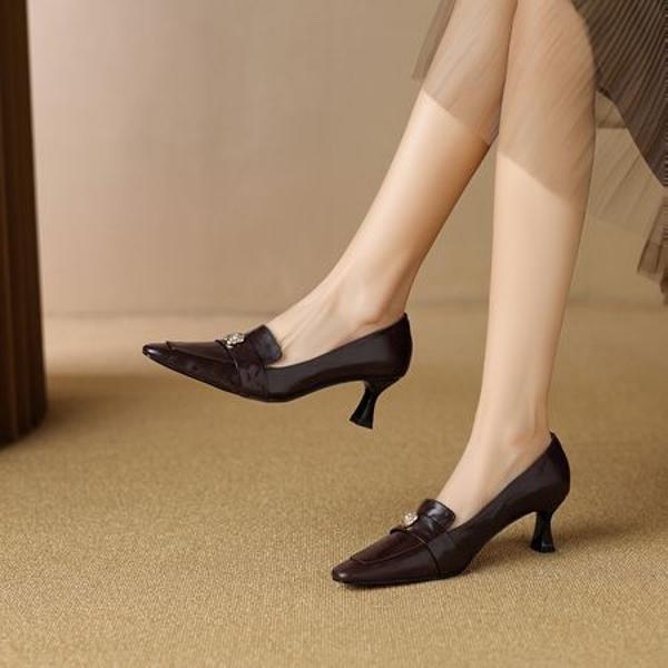 Handcrafted Luxurious Leather Women's Shoes: Superior Craftsmanship and Elegance(E6haodianAS1008)