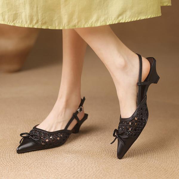 Elegant Handcrafted Genuine Leather Women's Shoes: High-End Luxury Craftsmanship(E6haodianD569)