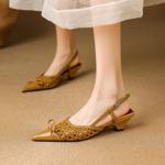 Elegant Handcrafted Genuine Leather Women's Shoes: High-End Luxury Craftsmanship(E6haodianD569)