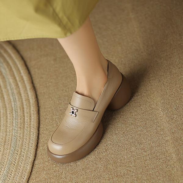 Handcrafted Luxury Genuine Leather Women's Shoes - Elegant Artistry & Quality(Easn20181275)