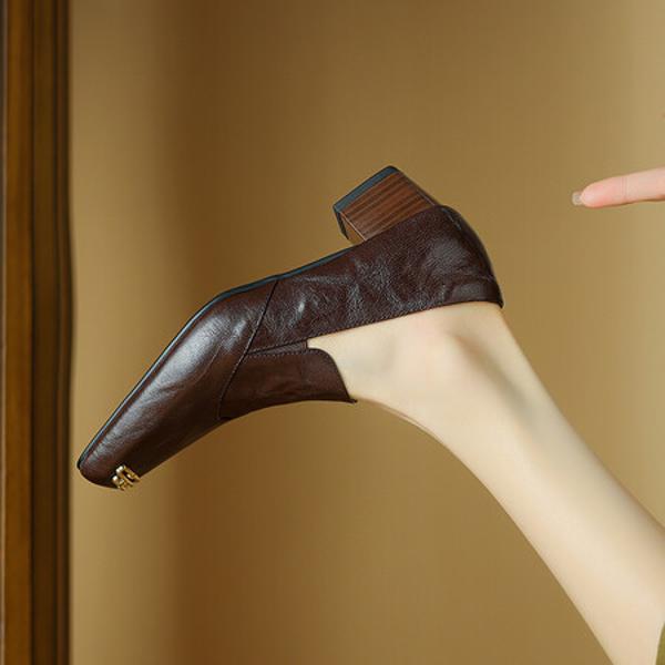 Handcrafted Leather Women's Shoes: Luxury & Elegance(Easn20181529)