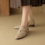 Elegant Handcrafted Genuine Leather Women's Shoes - Luxury Craftsmanship(Easn20181559)