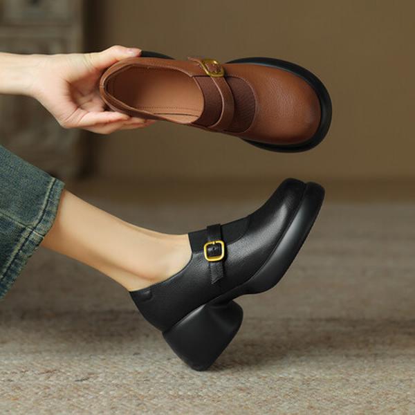 Handcrafted Luxury Leather Women's Shoes - Elegant Artistry & Quality(Easn20181581)