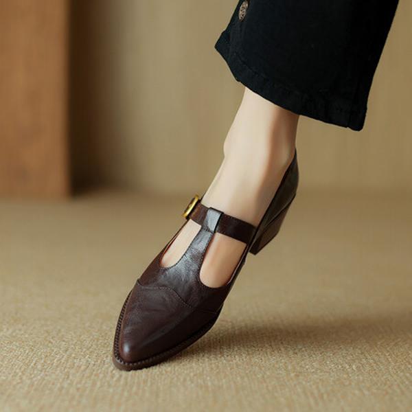 Handcrafted Luxury Leather Women's Shoes(Easn20181590)