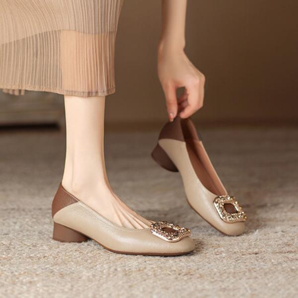 Exquisite Handmade Leather Women's Shoes: Luxury Craftsmanship & Elegance(Easn20181856)