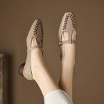 Elegant Handcrafted Genuine Leather Women's Shoes of Exquisite Quality(Easn20181873)