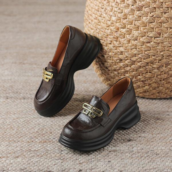 Handcrafted Genuine Leather Women's Shoes - Elegant Luxury Quality(Easn20181886)