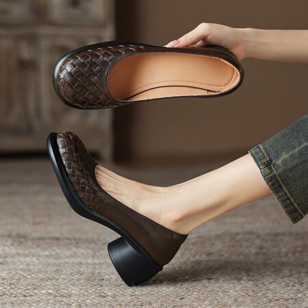 Elegant Handcrafted Leather Women's Shoes - Luxurious Craftsmanship(Easn20181922)