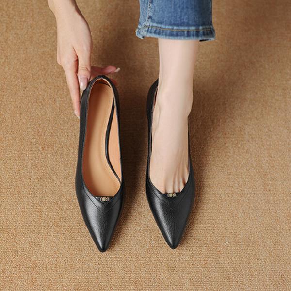 Elegant Handcrafted Genuine Leather Women's Shoes - Luxurious Quality(Easn20181963)