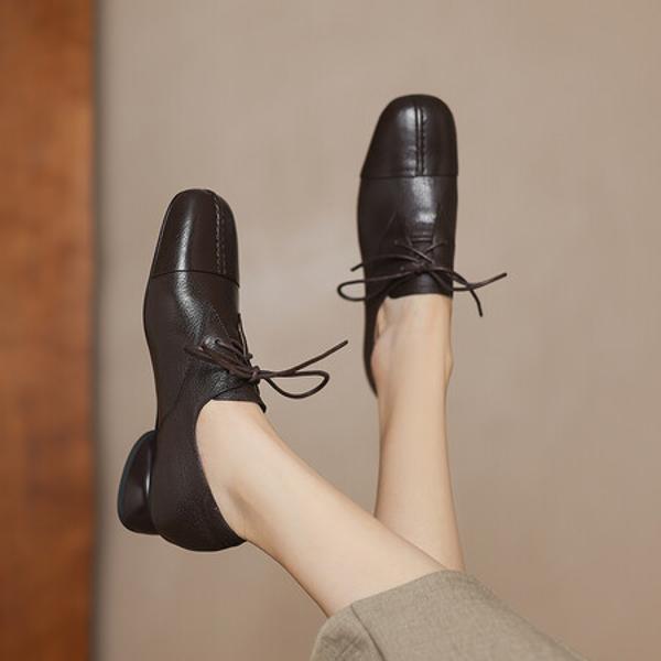 Luxurious Handcrafted Genuine Leather Women's Shoes: Elegant Craftsmanship(Easn20182123)