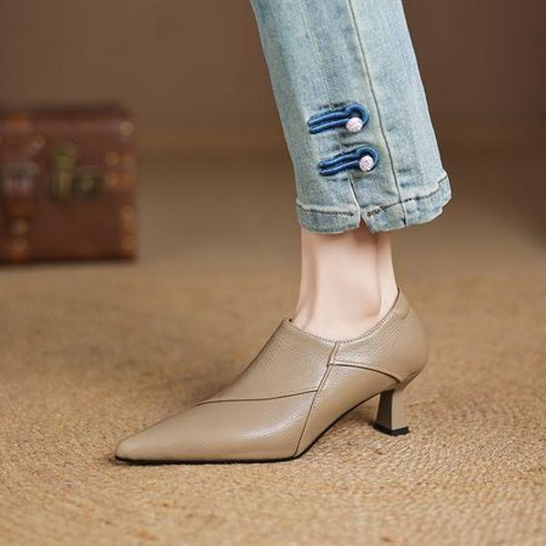 Elegant Handmade Leather Women's Shoes of Exquisite Craftsmanship(Easn20182327)