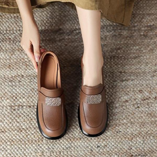 Handcrafted Luxury Leather Women's Footwear Elegance(Easn2018a1913)