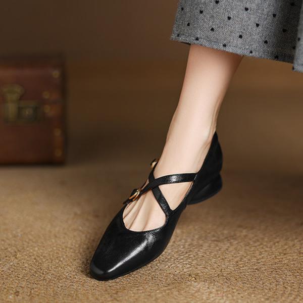 Elegant Handmade Leather Women's Shoes: Exquisite Craftsmanship & Luxury(Easn20182370)