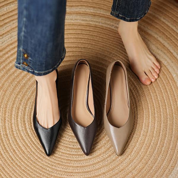 Handcrafted Real Leather Women's Shoes: Elegant Luxury Craftsmanship(Easn20182393)