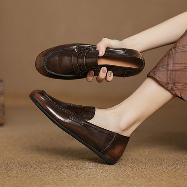 Elegant Handcrafted Leather Women's Shoes: Luxury Craftsmanship & Quality(Easn20182390)