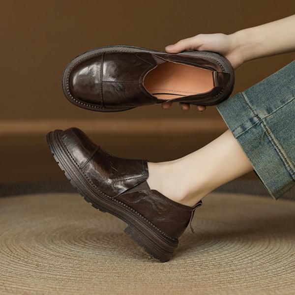 Elegantly Crafted Genuine Leather Handmade Women's Shoes for Luxe Chic Style(Easn20182519)