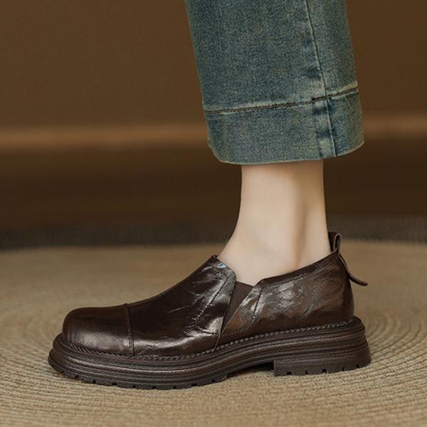 Elegantly Crafted Genuine Leather Handmade Women's Shoes for Luxe Chic Style(Easn20182519)