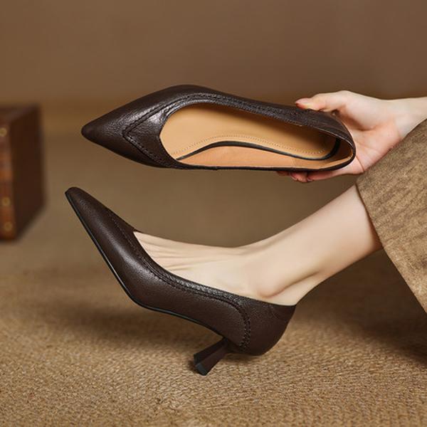 Handcrafted Luxury Leather Women's Shoes - Exquisite Craftsmanship & Timeless Elegance(Easn20182521)