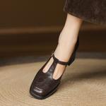 Elevated Elegance: Handcrafted Genuine Leather Women's Shoes(Easn20182527)