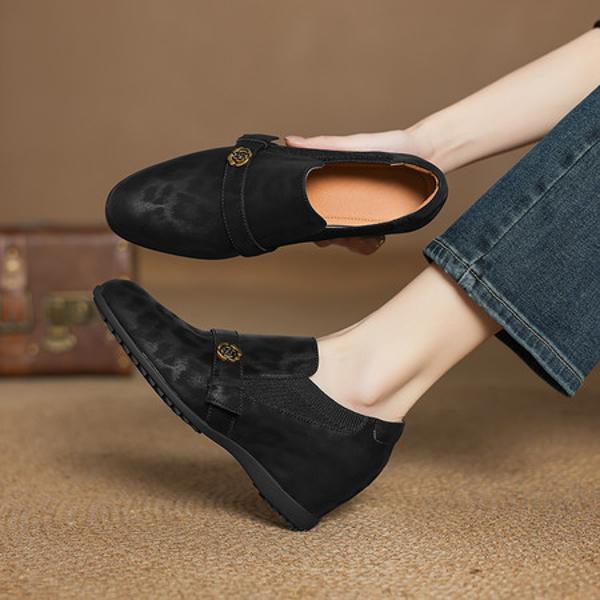 Handcrafted Luxurious Genuine Leather Women's Shoes with Elegant Artistry(Easn20182570)