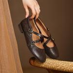 Handcrafted Luxury Leather Women's Shoes(Easn20182567)