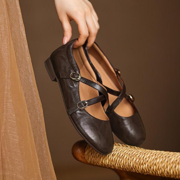 Handcrafted Luxury Leather Women's Shoes(Easn20182567)