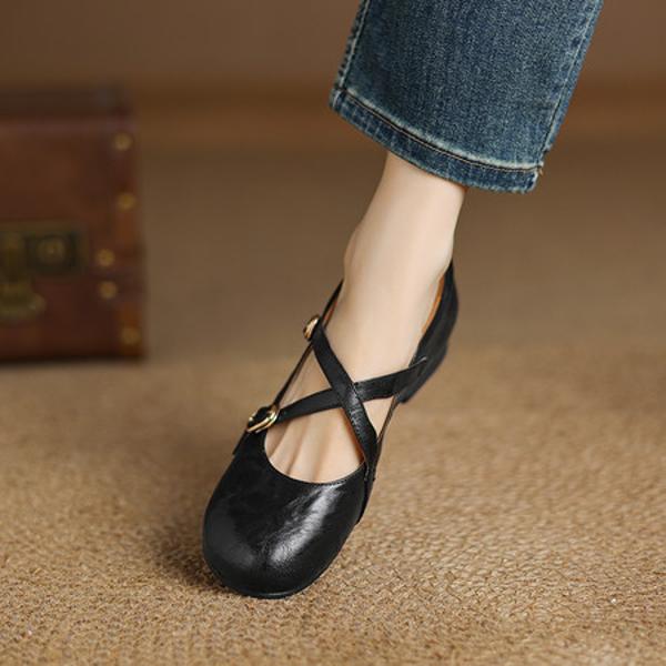 Handcrafted Luxury Leather Women's Shoes(Easn20182567)