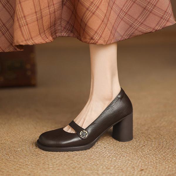 Handcrafted Leather Pumps: Luxurious Elegance Awaits(Easn20182559)