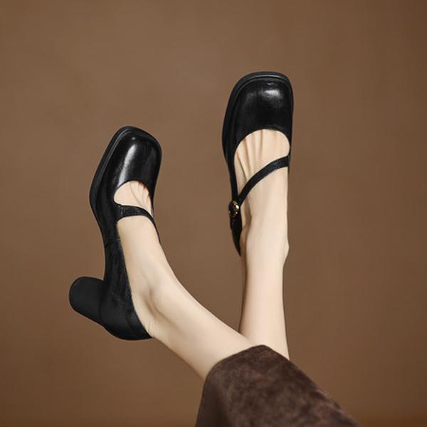 Handcrafted Luxury Leather Women's Shoes - Timeless Elegance(Easn20182560)