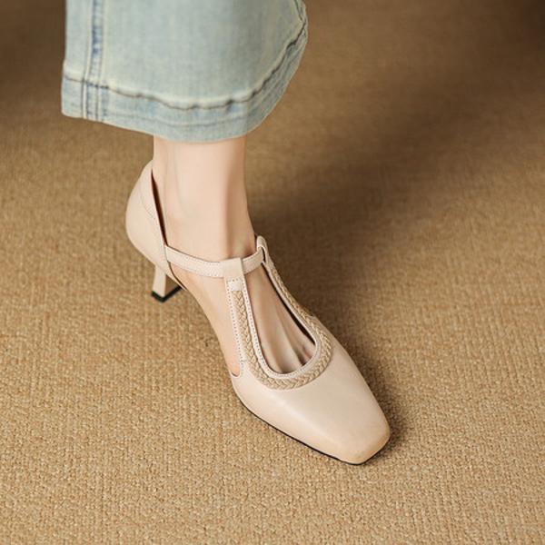 Handcrafted Luxurious Leather Women's Shoes with Exquisite Craftsmanship(Easn20183008)