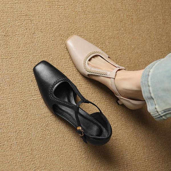 Handcrafted Luxurious Leather Women's Shoes with Exquisite Craftsmanship(Easn20183008)