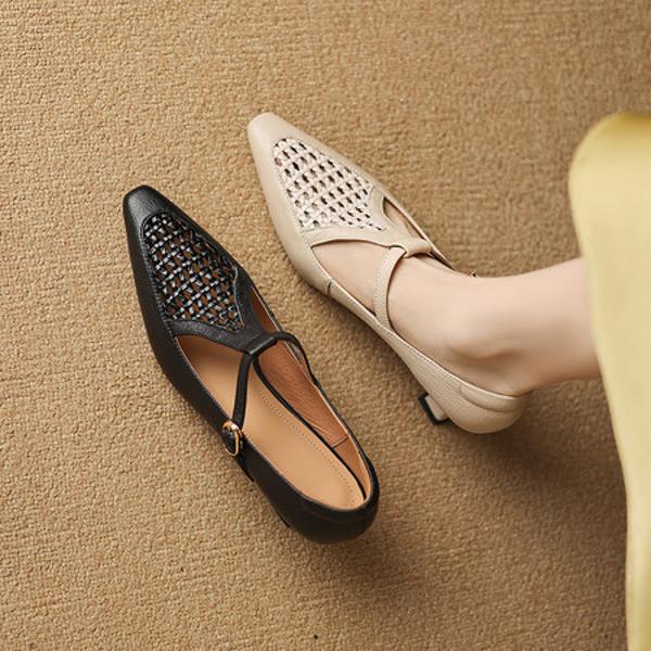 Handcrafted Leather Women's Shoes: Luxury Elegance(Easn20183005)